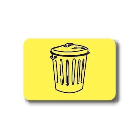 Ergomat 24in x 18in RECTANGLE SIGNS - Trash CanYellow DSV-SIGN 432 #2227 -UEN